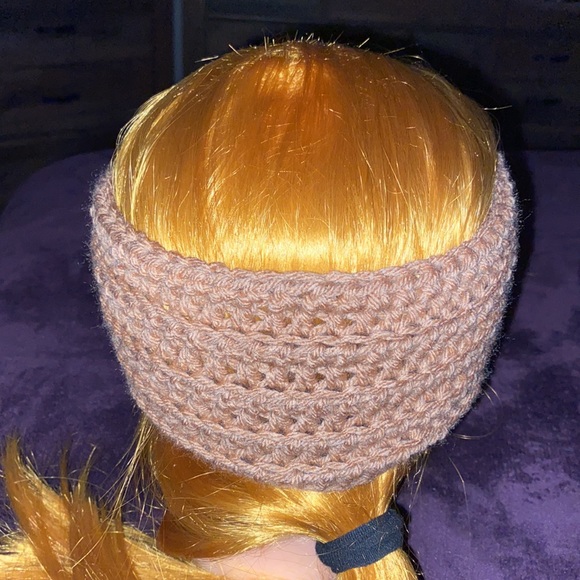 Crocheted headband/warmer in color Tan - Picture 3 of 3